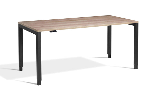4 legged standing desk with grey nebraska oak top