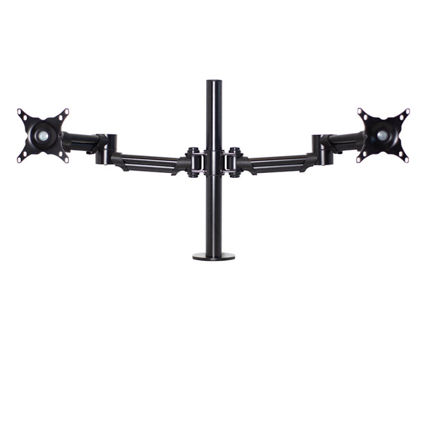 adjustable dual monitor arm in black