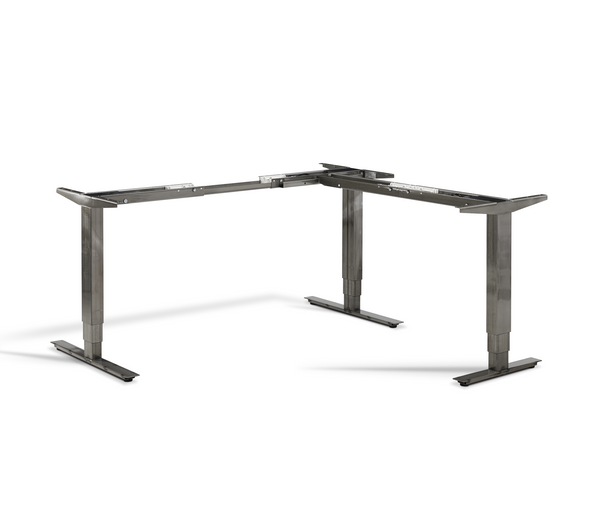 chrome electrically adjustable corner desk frame