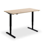 A simple, rectangular wooden desk with a minimalist design.