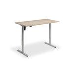 A simple, rectangular wooden desk with a minimalist design.