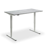 a modern, minimalist desk with a sleek, white design.
