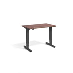 Dark oak mini sit stand desk.