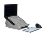 Grey Ergo-Top 320 Circular Laptop Stand with document holder.