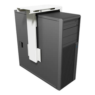 Grey under desk cpu holder.