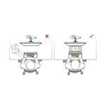 Infographic of person using the bakker elkhuizen document holder correctly and incorrectly.