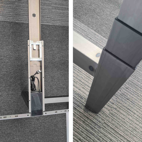 *EX-DISPLAY* Duo Electric Desk Frame - Raw Steel