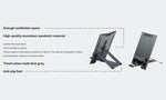 Infographic of the Ergo-Q Hybrid Pro Laptop and Tablet Stand showing it's benefits
