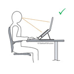 Diagram showing how a laptop stand can help you to adopt the right posture