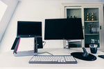 Desk set up with Bakker Elkhuizen Ergo-Q 330 Laptop Stand