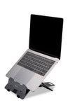 Side view of FlexTop 170 Laptop Stand, showing how the stand folds under the laptop.