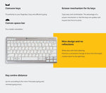 key features infographic for UltraBoard 950 Wireless Compact Keyboard