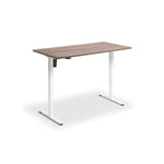 A simple, rectangular wooden desk with a minimalist design.