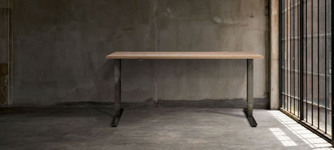 display of an adjustable standing desk