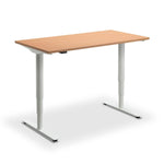 a simple, rectangular wooden desk with a minimalist design.