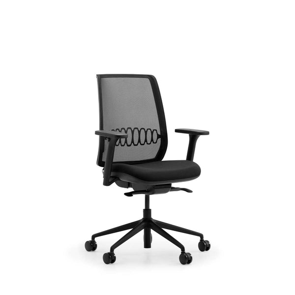 Kelva mesh task chair in black, front angle view