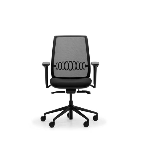 Kelva mesh task chair in black, front view