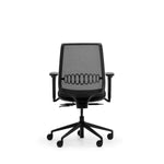 Kelva mesh task chair in black, rear view