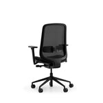 Torvan mesh task chair in black, rear angle view