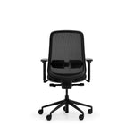 Torvan mesh task chair in black, rear view