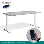 Infographic showing Atlas Bluetooth® dual motor Standing Desk.
