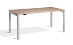 4 legged standing desk with grey nebraska oak top