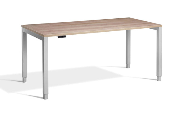 4 legged standing desk with grey nebraska oak top