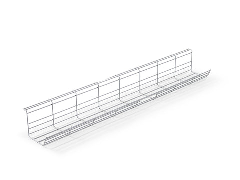 wire mesh cable tray in silver
