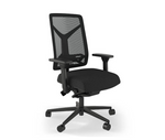 Angled side view of the Expectation mesh adjustable office chair.